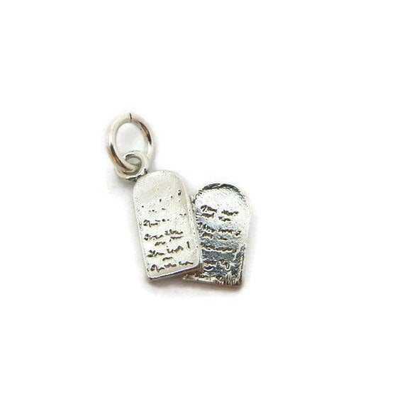 Die Zehn Gebote Anhänger Charm .925 Sterling Silber von TwinsjewelryShop