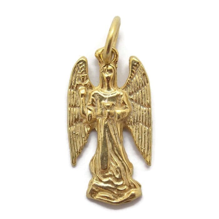 Erzengel Zadkiel | Arcangel Zadquiel 14K Gelbgold Anhänger Charm von TwinsjewelryShop