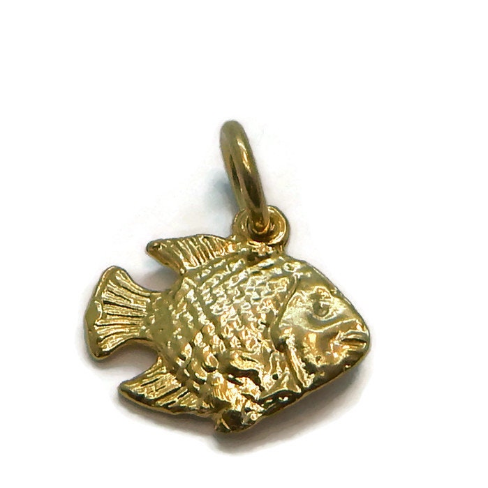 Fisch Anhänger Charm 585Er Gelbgold von TwinsjewelryShop