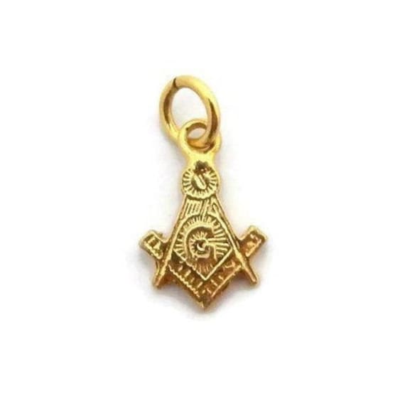 Freimaurer Symbol Charm Anhänger Gelbgold Freimaurer Symbol Charm Anhänger Gelbgold von TwinsjewelryShop