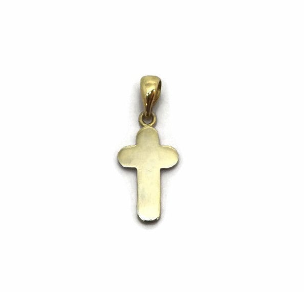 Gumby Kreuz Charm Anhänger 585Er Gelbgold von TwinsjewelryShop