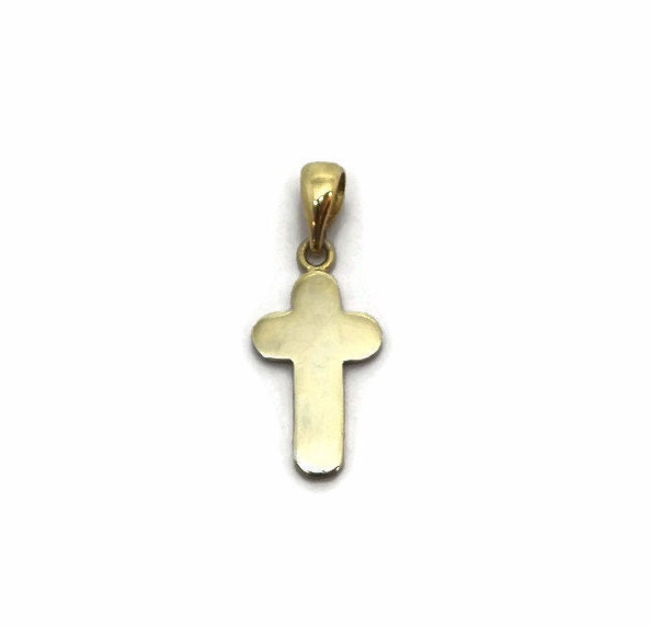 Gumby Kreuz Charm Anhänger 585Er Gelbgold von TwinsjewelryShop
