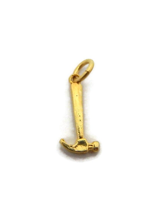 Hammer Anhänger Charm 585Er Gelbgold von TwinsjewelryShop