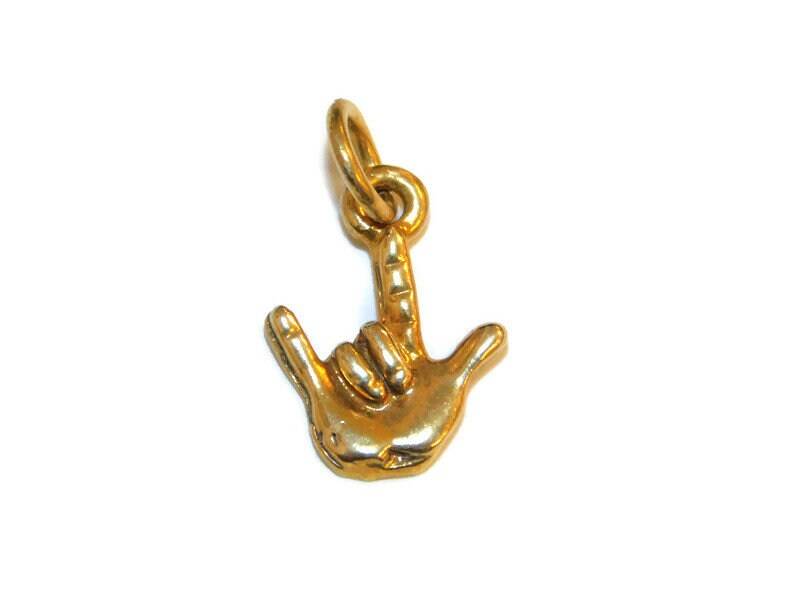 Hand Liebe 14K Gelbgold Anhänger Hand Liebe 14K Gelbgold Anhänger von TwinsjewelryShop