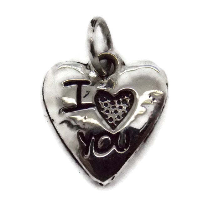 Herz Liebe Anhänger Charm .925 Sterling Silber von TwinsjewelryShop