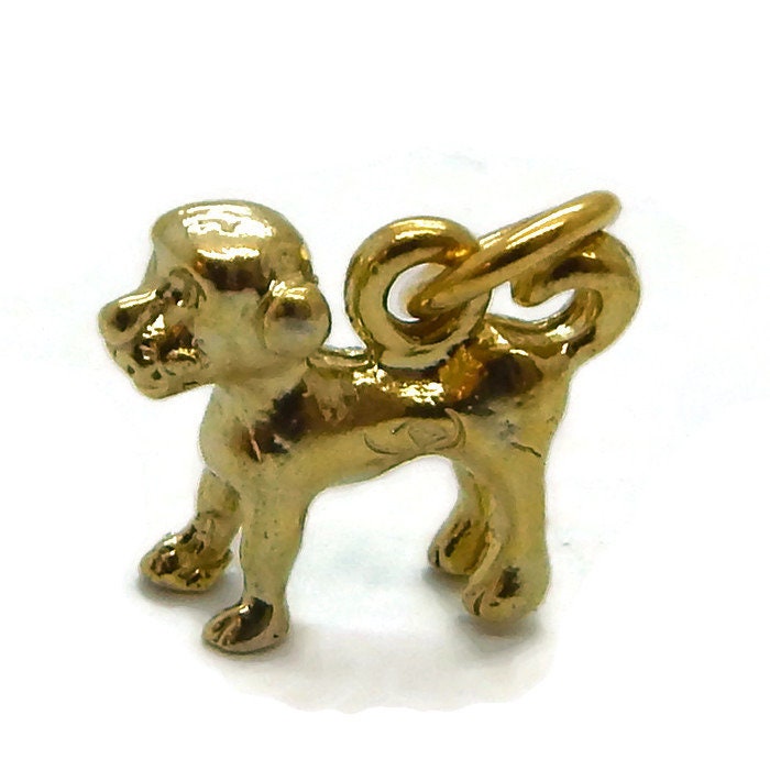 Hund Charm Anhänger 585Er Gelbgold von TwinsjewelryShop