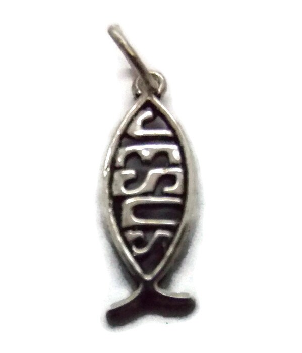 Jesus Christian Fisch Anhänger Charme .925 Sterling Silber von TwinsjewelryShop