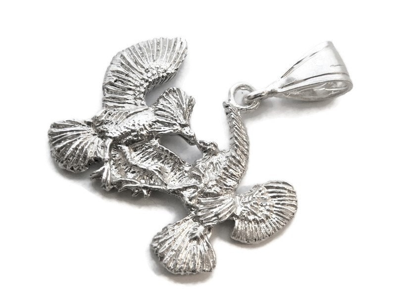 Kämpfende Hähne Anhänger .925 Sterling Silber von TwinsjewelryShop
