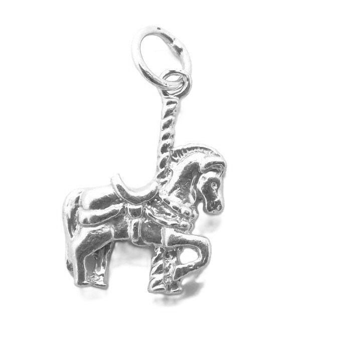 Karussell Pferd Anhänger Charm .925 Sterling Silber von TwinsjewelryShop