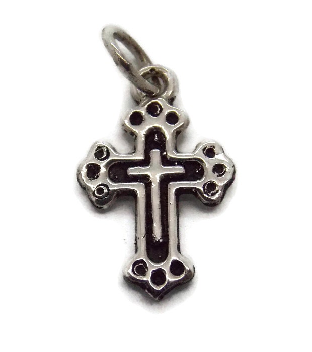 Kreuz Anhänger Charm .925 Sterling Silber von TwinsjewelryShop