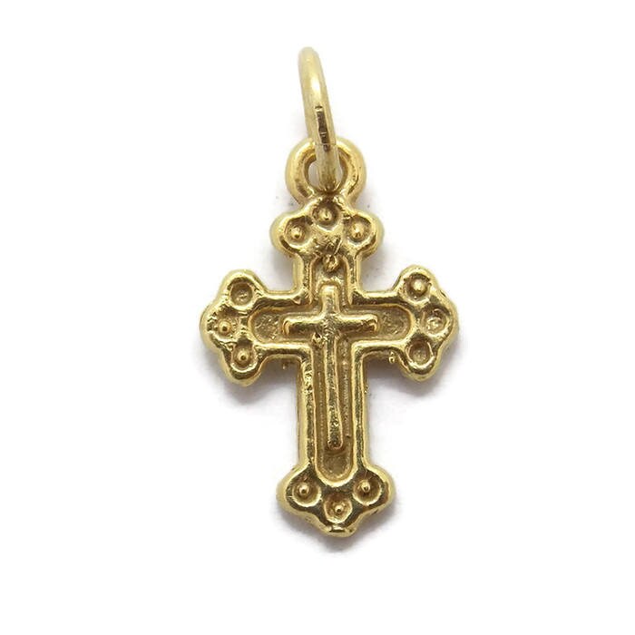 Kreuz Anhänger Charm 585Er Gelbgold von TwinsjewelryShop