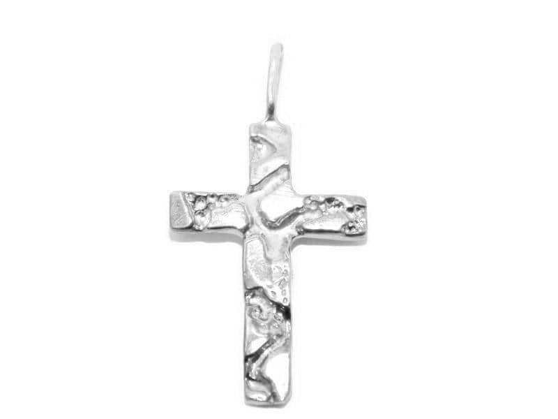 Kreuz Nugget Anhänger Charm .925 Sterling Silber von TwinsjewelryShop
