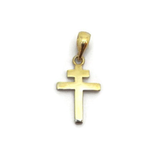 Kreuz Patriarchal Anhänger 585Er Gelbgold von TwinsjewelryShop