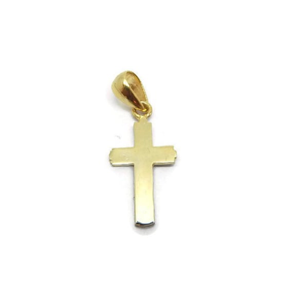 Latein 2 Kreuz Anhänger 585Er Gelbgold von TwinsjewelryShop