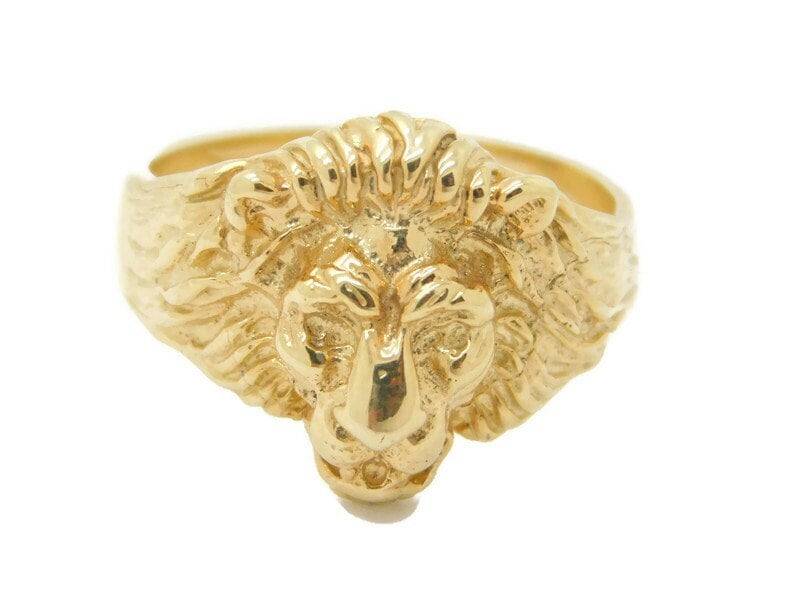 Löwenkopf Ring 585Er Gelbgold von TwinsjewelryShop