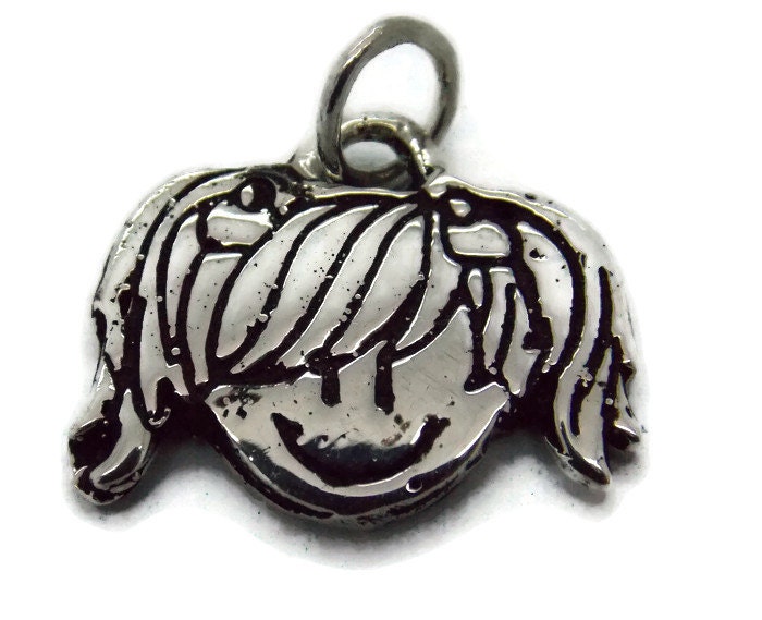 Mädchen Gesicht Anhänger Charme .925 Sterling Silber von TwinsjewelryShop