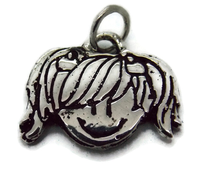 Mädchen Gesicht Anhänger Charme .925 Sterling Silber von TwinsjewelryShop