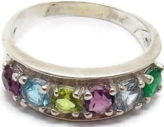 Mutterring Sechs Stein .925 Sterling Silber von TwinsjewelryShop