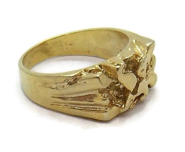 Nuggetring Herren 585Er Gelbgold von TwinsjewelryShop