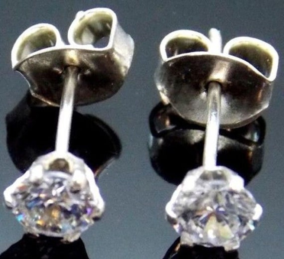 Ohrstecker .925 Sterling Silber Cz Mit Schmetterlingsträger von TwinsjewelryShop