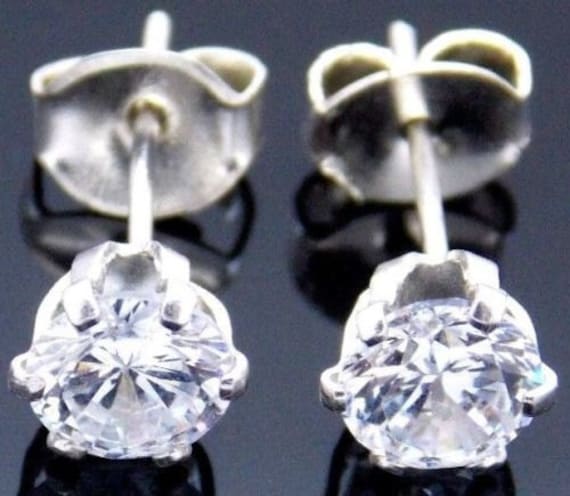 Ohrstecker .925 Sterling Silber Cz Mit Schmetterlingsträger von TwinsjewelryShop