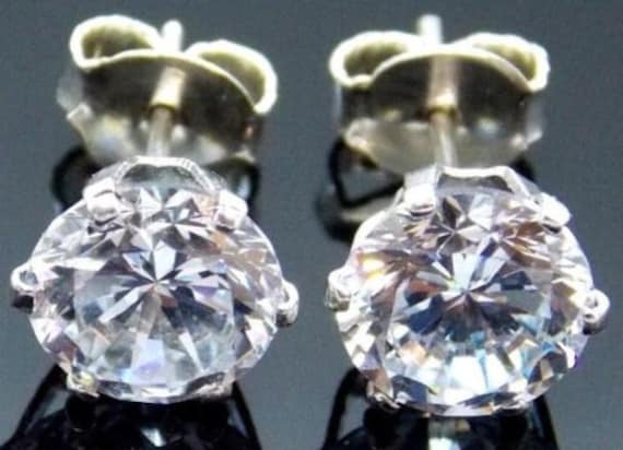 Ohrstecker .925 Sterling Silber Cz Mit Schmetterlingsträger von TwinsjewelryShop