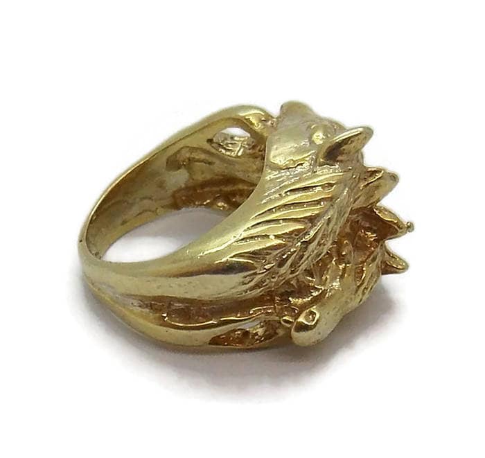 Pferde Ring Unisex Aus 585Er Gelbgold von TwinsjewelryShop