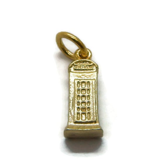Phone Booth Charm Anhänger 14K Gelbgold Phone Booth Charm Anhänger 14K Gelbgold von TwinsjewelryShop
