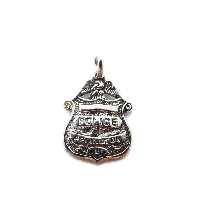 Polizei Abzeichen Charm Anhänger .925 Sterling Silber von TwinsjewelryShop