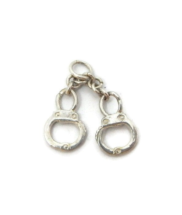 Polizei Handschellen Anhänger Charm .925 Sterling Silber Polizei Handschellen Anhänger Charm .925 Sterling Silber von TwinsjewelryShop