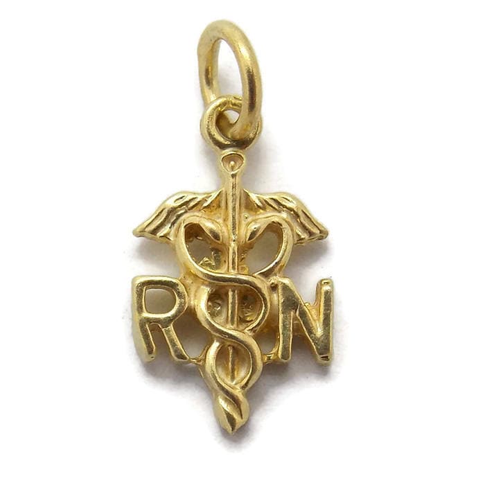 R&n Anhänger Charm. 14K Gelbgold von TwinsjewelryShop
