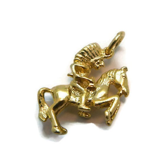 Reiten Apachen Anhänger Charm 585Er Gelbgold Reiten Apachen Anhänger Charm 585Er Gelbgold von TwinsjewelryShop