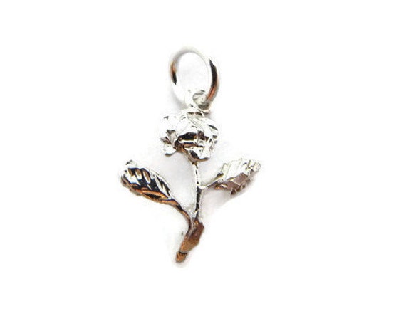 Rose Charm Anhänger .925 Sterling Silber von TwinsjewelryShop