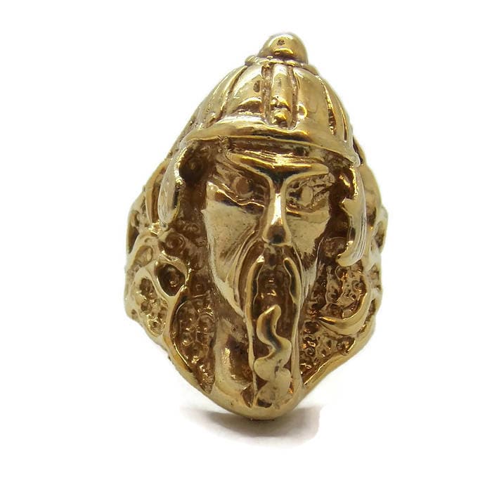 Samurai Krieger Herrenring Aus 585Er Gelbgold von TwinsjewelryShop
