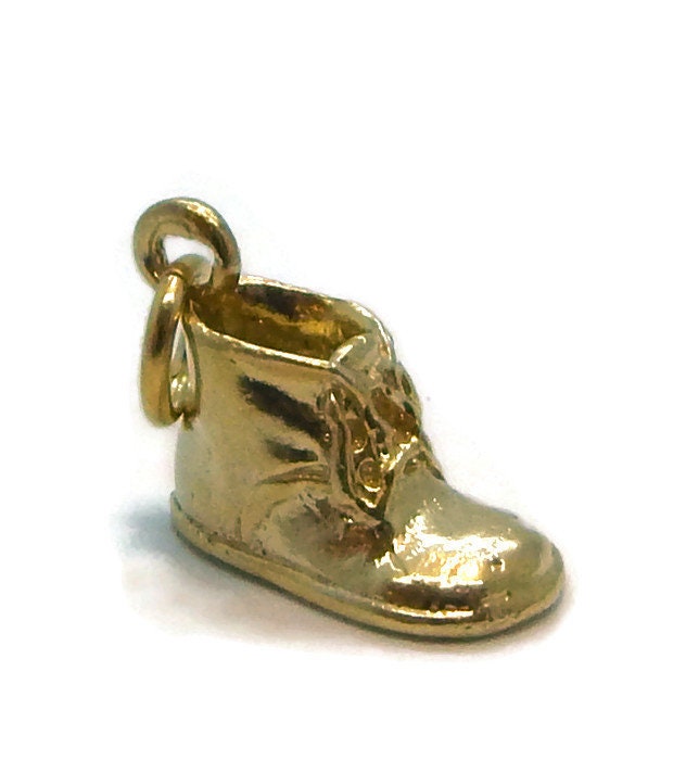 Schuhe Anhänger Charm 14K Gelbgold von TwinsjewelryShop