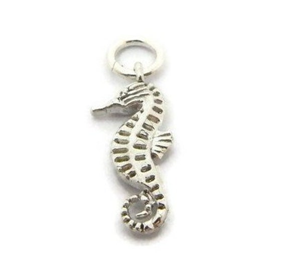 Seepferdchen Anhänger Charm .925 Sterling Silber von TwinsjewelryShop
