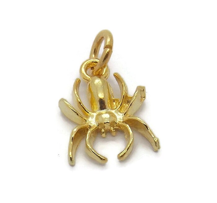 Spinnen Charm Anhänger 585Er Gelbgold von TwinsjewelryShop