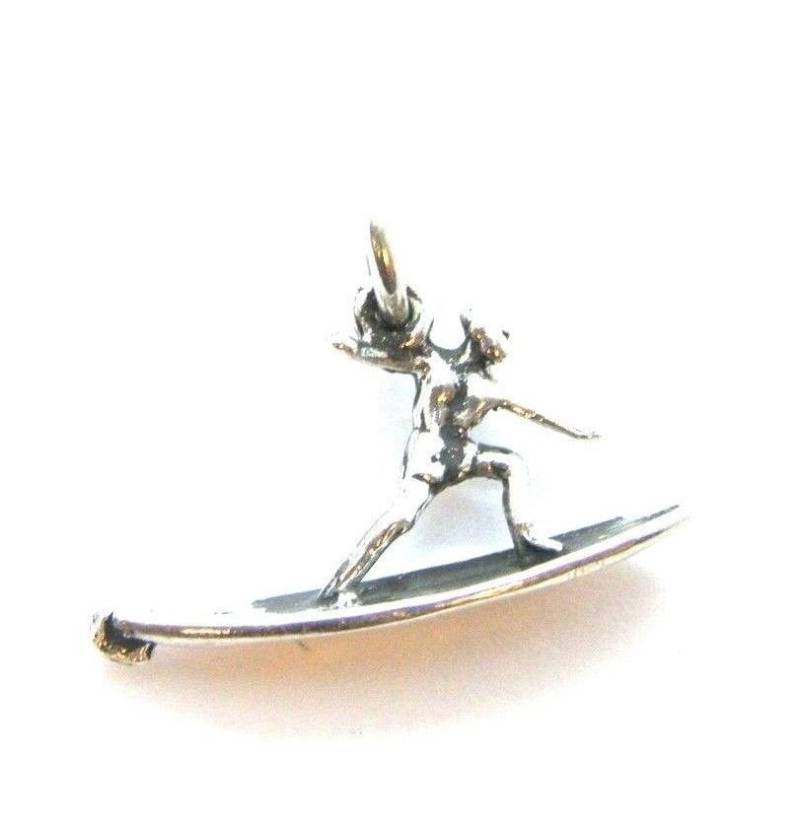 Surfer Anhänger Charm .925 Sterling Silber von TwinsjewelryShop