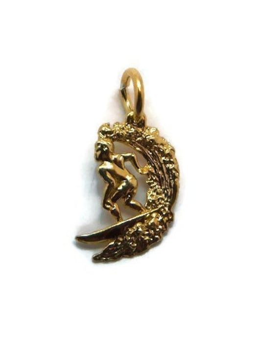 Surfer Charm Anhänger 585Er Gelbgold Surfer Charm Anhänger 585Er Gelbgold von TwinsjewelryShop
