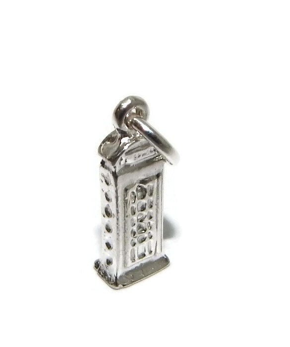 Telefonzelle Charm Anhänger .925 Sterling Silber von TwinsjewelryShop
