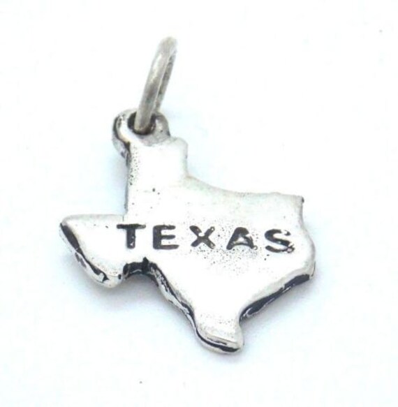 Texas State Map Anhänger Charm .925 Sterling Silber von TwinsjewelryShop