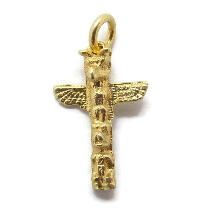 Totempfahl Anhänger Charm 585Er Gelbgold von TwinsjewelryShop
