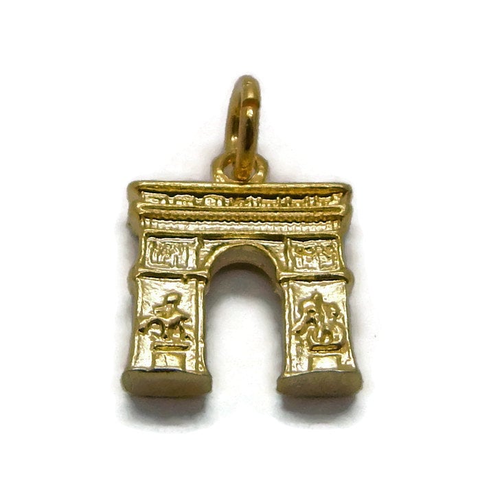 Triumphbogen Charm Anhänger 14K Gelbgold von TwinsjewelryShop
