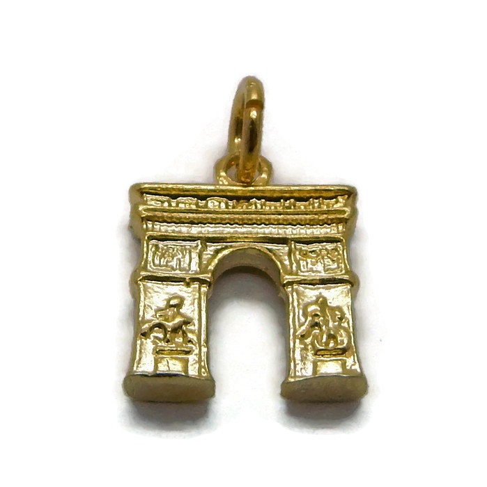 Triumphbogen Charm Anhänger 14K Gelbgold von TwinsjewelryShop