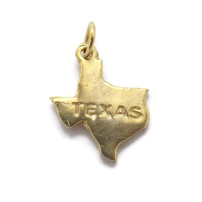 Zustand Karte Von Texas Anhänger Charme. 14K Gelbgold von TwinsjewelryShop