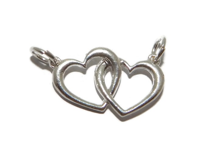 Zwei Herzen Anhänger .925 Sterling Silber von TwinsjewelryShop