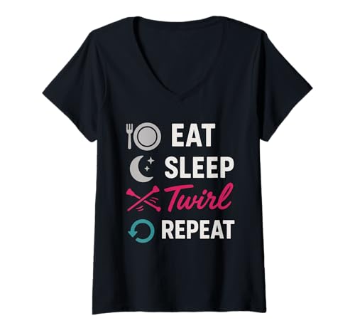 Damen Baton Twirler Majorette Captain Squad Club-Wettbewerb T-Shirt mit V-Ausschnitt Damen Baton Twirler Majorette Captain Squad Club-Wettbewerb T-Shirt mit V-Ausschnitt von Twirling Team Pride Gift Competitive Twirler Gift