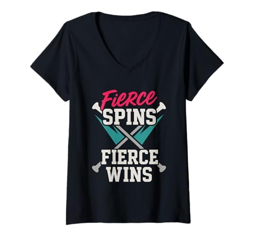 Damen Baton Twirler Majorette Captain Squad Club-Wettbewerb T-Shirt mit V-Ausschnitt Damen Baton Twirler Majorette Captain Squad Club-Wettbewerb T-Shirt mit V-Ausschnitt von Twirling Team Pride Gift Competitive Twirler Gift