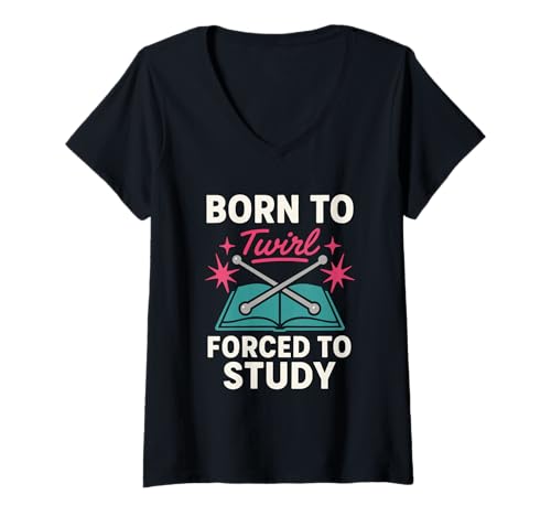 Damen Baton Twirler Majorette Captain Squad Club-Wettbewerb T-Shirt mit V-Ausschnitt Damen Baton Twirler Majorette Captain Squad Club-Wettbewerb T-Shirt mit V-Ausschnitt von Twirling Team Pride Gift Competitive Twirler Gift