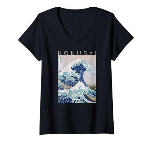 Damen Hokusai The Great Wave off Kanagawa For Artists T-Shirt mit V-Ausschnitt von Twisted City Art